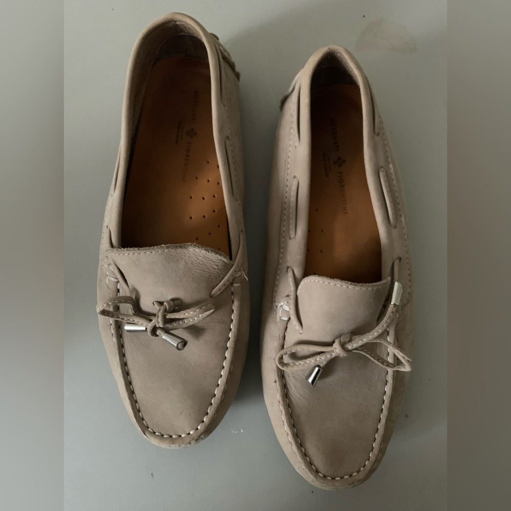 Mercanti Fiorentini Moccasin Tan Leather Loafers Drivers Women 8